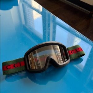 Gucci Kids Goggles with Green and Red Strap
